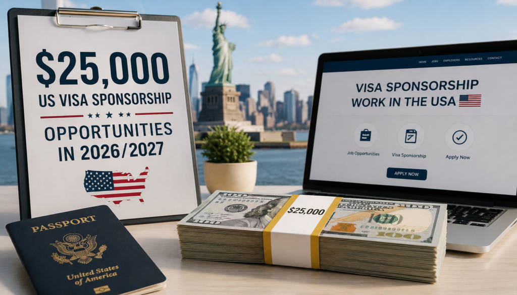 $25,000 US Visa Sponsorship Opportunities in 2026/2027